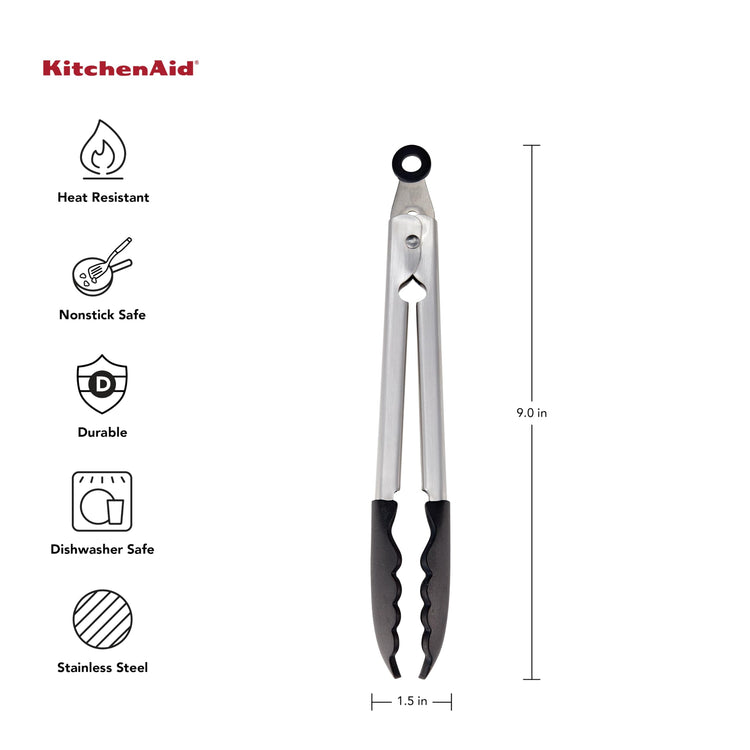 Silicone Tipped Stainless Steel Tongs