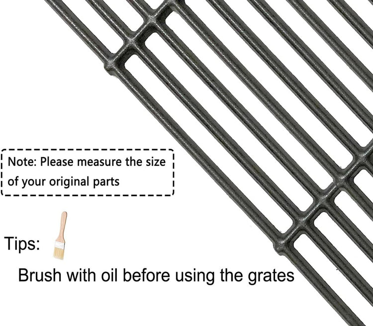 C752B(2-Pack) 15 Inch Cast Iron Cooking Grid Grates Replacement for Weber 7522 7521 Genesis Silver A Spirit 210 Spirit e210 Spirit 500 Parts