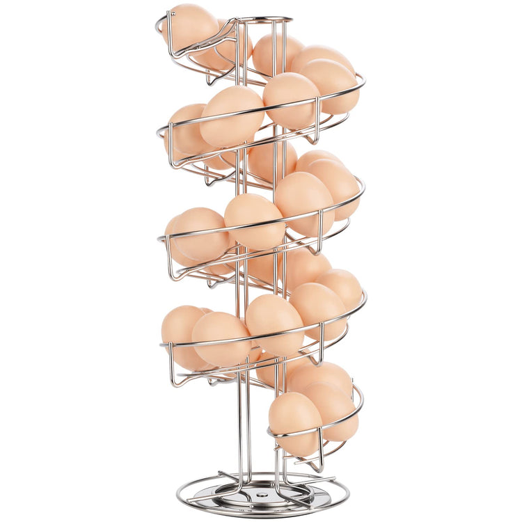 Spiral Design Stainless Steel Egg Skelter Dispenser Rack