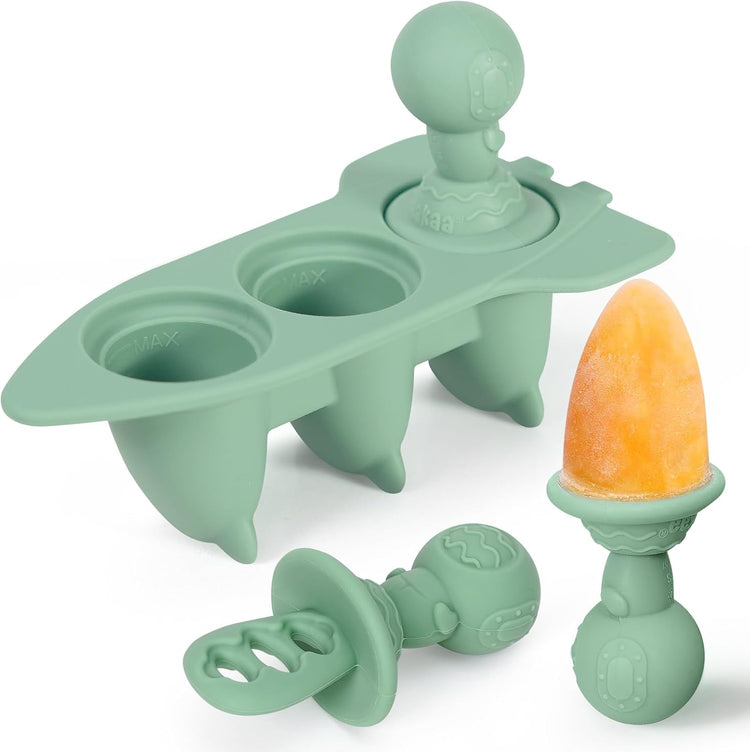Haakaa Astronaut Ice Pop Mould Set β Mini Silicone Breastmilk Popsicle Molds with Sticks, Anti-Choking Design, Ideal for Baby Teething Relief, Frozen Breastmilk Treat Maker for Infant