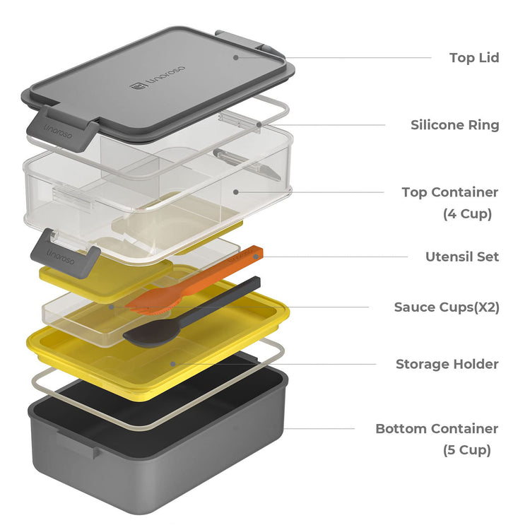 Stackable 2 Tier Adult Bento Box