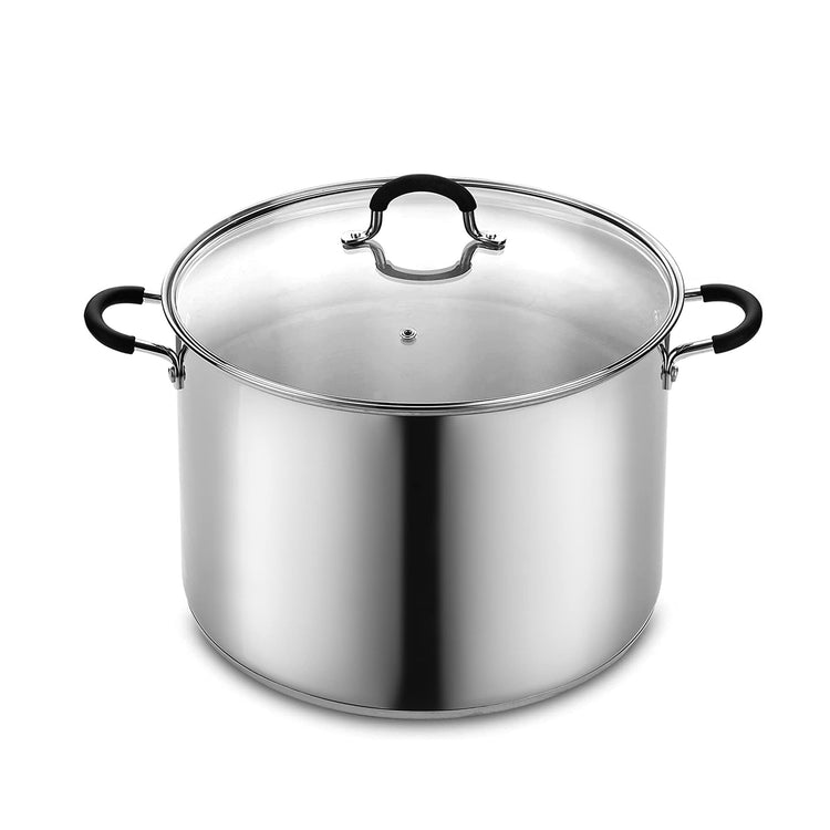 Professional 24 Quart Stainless Steel Stock Pot with Lid