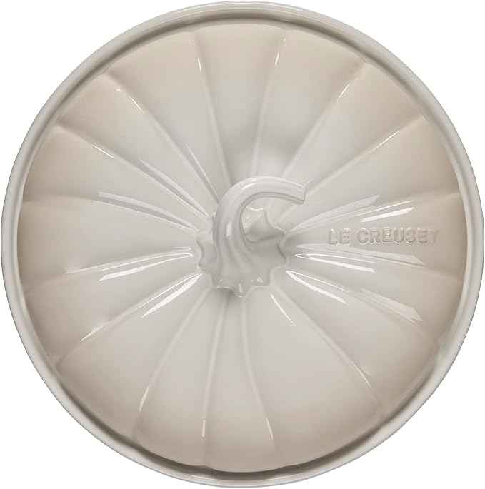 Le Creuset Stoneware Figural Pumpkin Baker with Lid, 9", Meringue