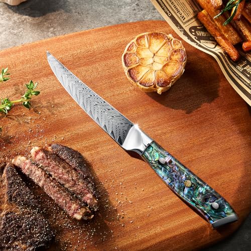 SENKEN 4 Piece Damascus Steak Knife Set (4 Count)