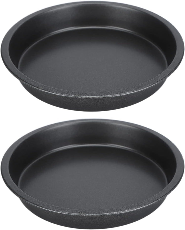 2Pcs Pizza Pan, 6in/9in/10in/12in Deep Dish Round Pizza Pan for Oven, Non Stick Thickened Carbon Steel Baking Pan for Home Kitchen, Dishwasher Safe(9in)