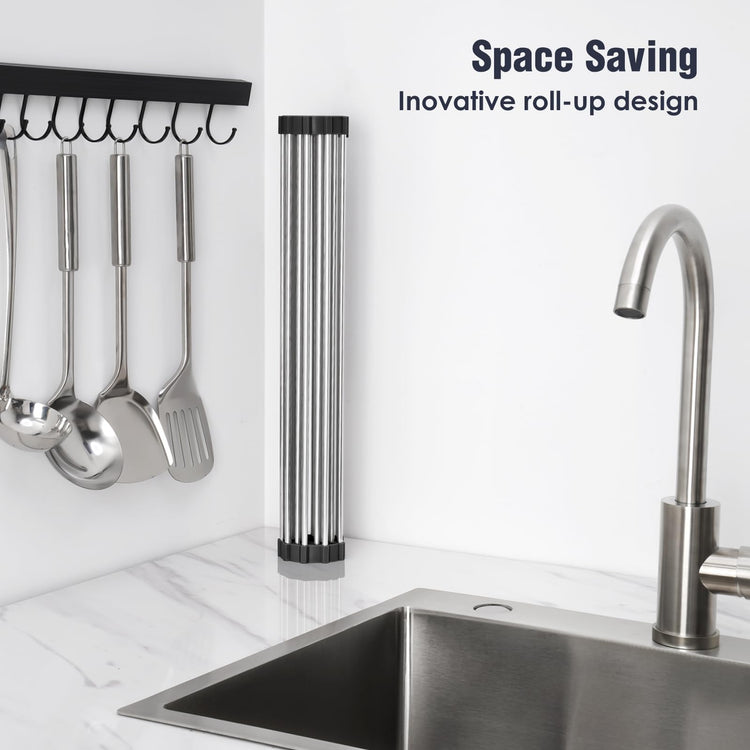 Roll Up Dish Drying Rack Over Sink
