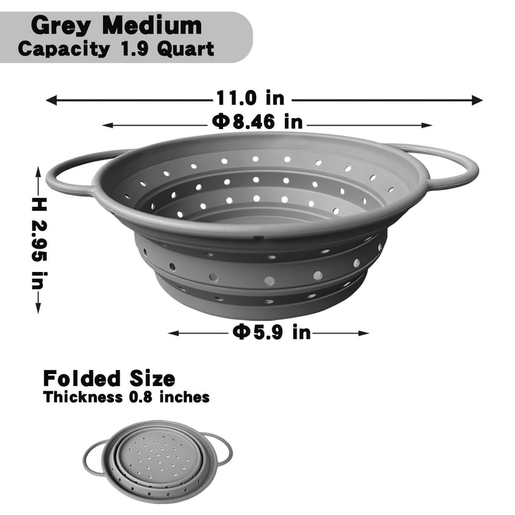 Silicone Collapsible Colander with Handle