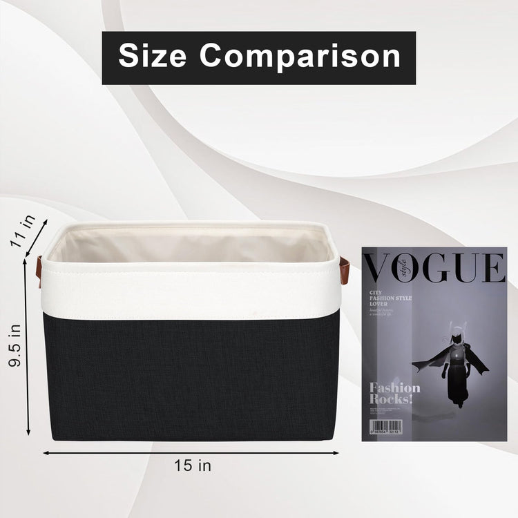 Storage Bins Large Fabric Storage Baskets for Shelves 3 Pack (3 Count)
