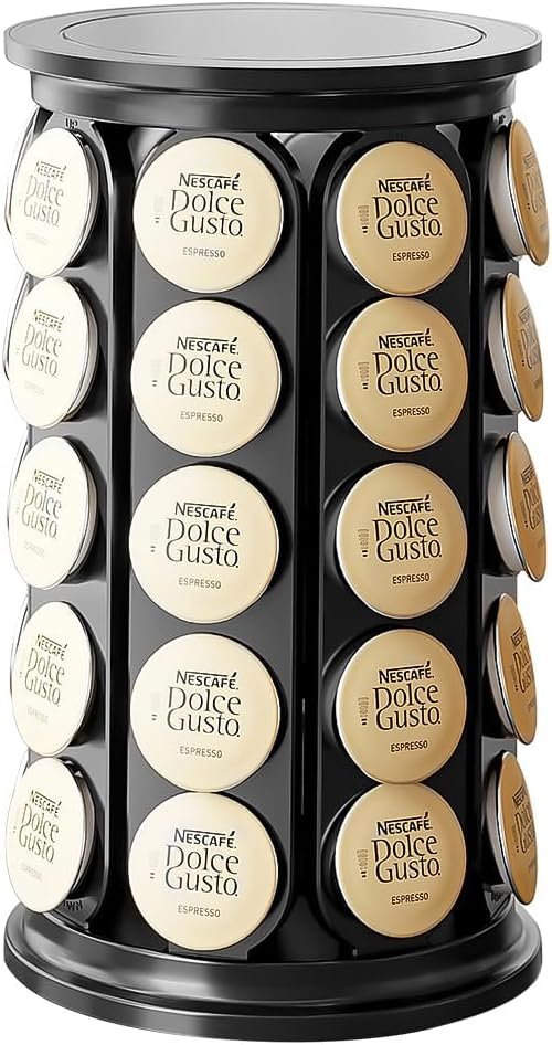 K Cups Holder,K Cup Carousel, Coffee Pods Storage Organizer Stand,New Modern Design, Home or Office Kitchen Counter Organizer(Capacity of 40 Pods, Black)