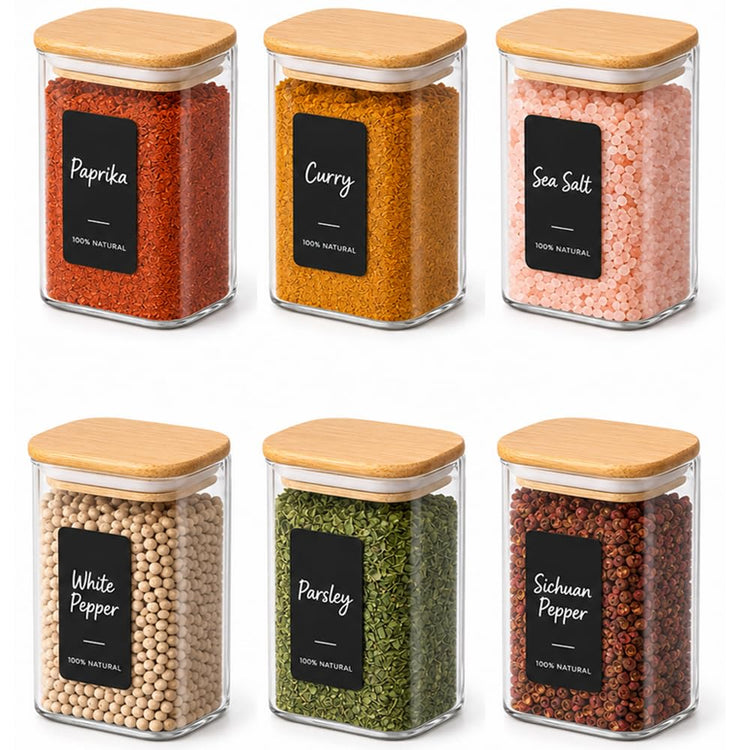 Spice Jars 8oz Set of 6 (6 Count)
