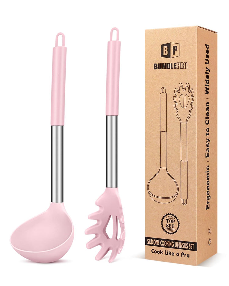 Silicone Pasta Fork and Ladle Spoon Set (2 Count)