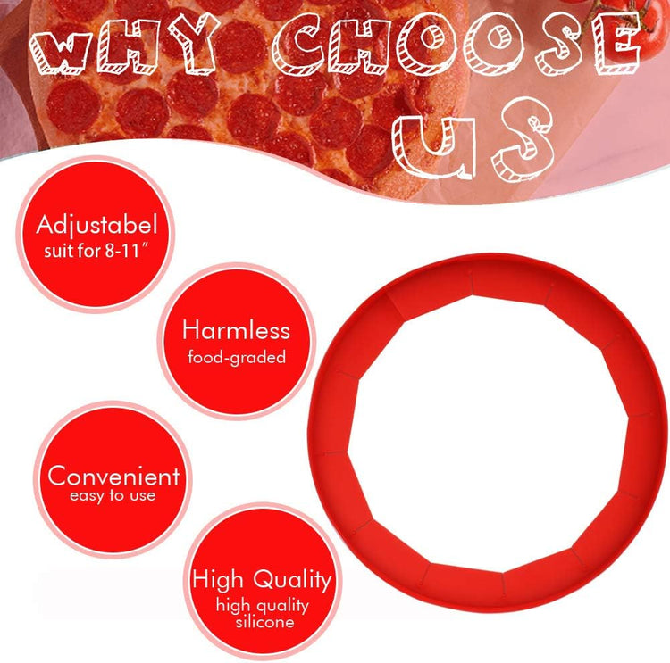 Adjustable Silicone Pie Crust Shields - Baking Protectors Cover Ring Fits 8-11.4 Inch Pies