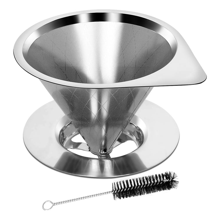 Pour Over Coffee Dripper Reusable Coffee Filter Paperless Coffee Filter Stainless Steel Pour Over Coffee Maker Cone Coffee Dripper for 1