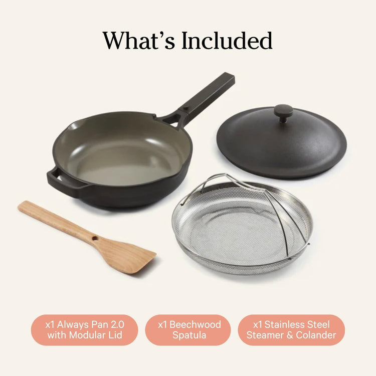 Our Place Always Pan 2.0-10.5” (2.6 Qt) Nonstick, Toxin-Free Ceramic Cookware | Patented 10-in-1 Aluminum Frying & Sauté Pan | Safe for Oven, Induction & All Cooktops up to 450°F | Char - Nestoria