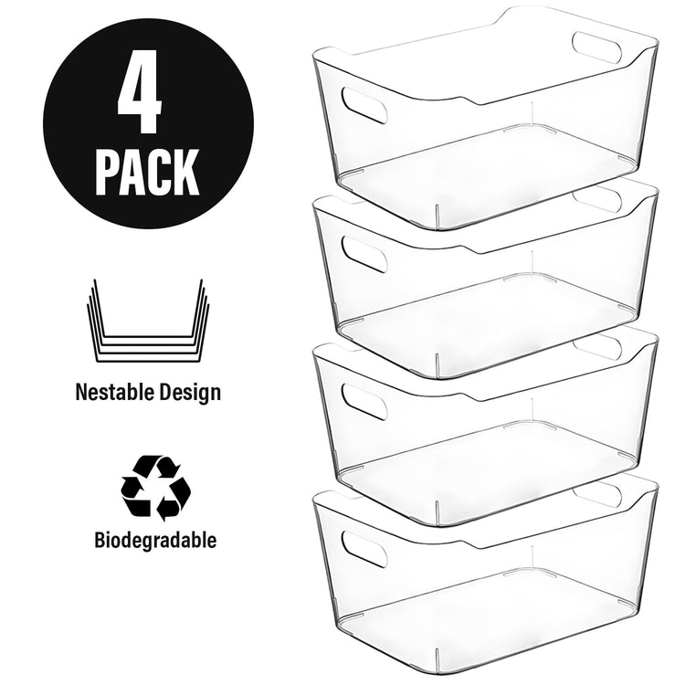 Clear Storage Bins (4 Count)