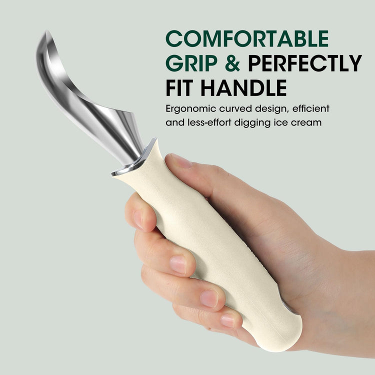 Premium Heavy Duty Ice Cream Scoop with Ergonomic Grip Handle