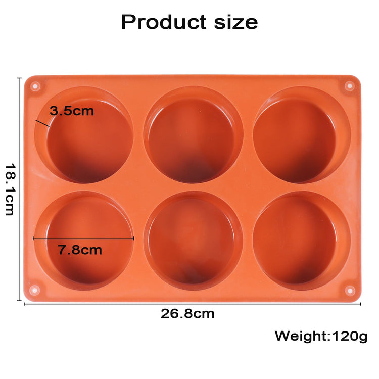 Muffin Pan 6 Cup Silicone Cake Moulds for Baking