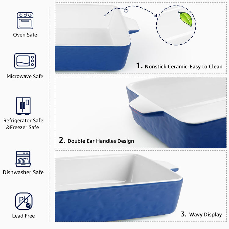 4 QT Baking Dish Deep Nonstick Dish Oven Safe