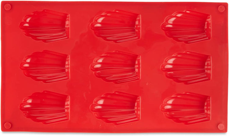 AME D'ESSENCE Madeleine Shaped Silicone Baking Mold - Non-Stick, Flexible, 9-Cup Capacity (1 oz), Reusable and Food-Grade - Perfect for Madeleines, Mini Cakes, and More!
