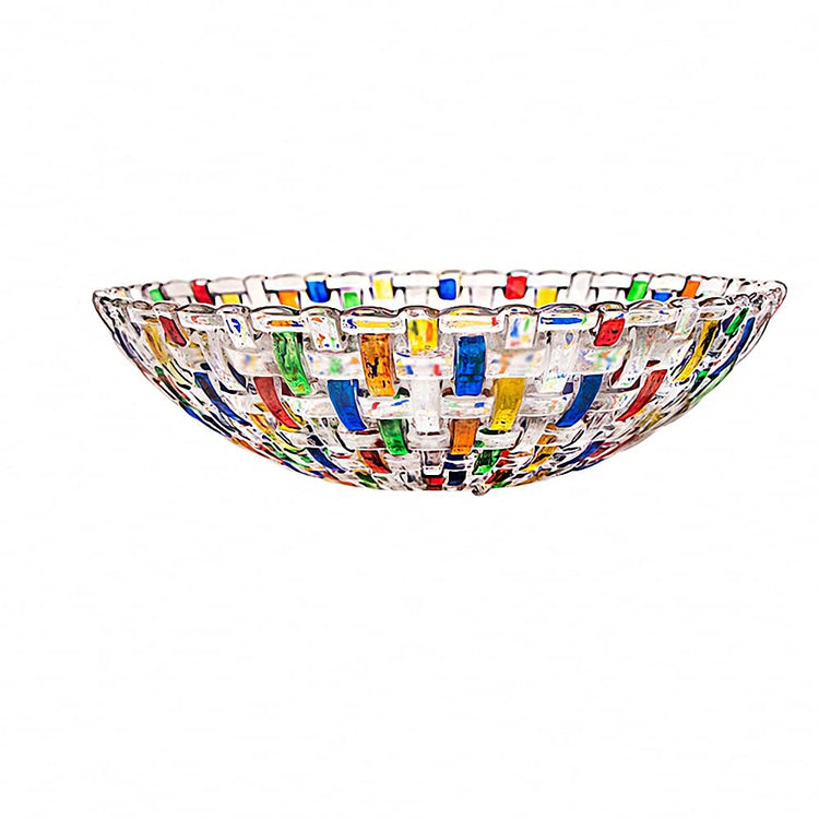 Hand Painted Colorful Woven Glass Crystal Salad & Fruit Bowl Decoration