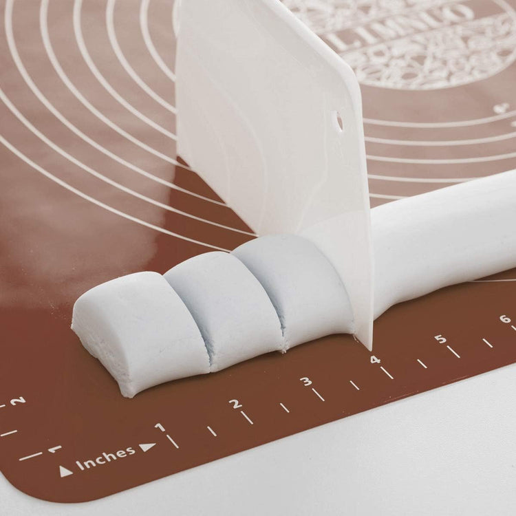 LIMNUO Silicone Baking Mat, Extra Thick Large Non Stick Pastry Mat Sheet for Dough Pie Crust Rolling Mats (Brown, L-16''(W)*24''(L))