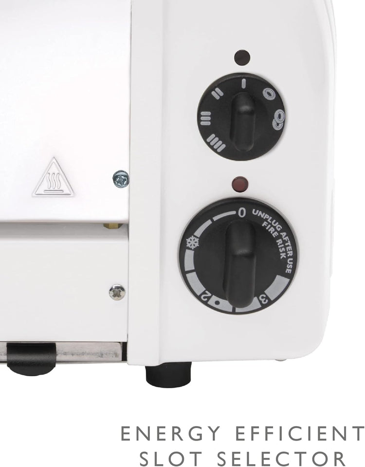 Dualit Classic 4 Slice NewGen Stainless Steel Toaster, White - Hand Built in the UK, Replaceable ProHeat® Elements – Slot Selector, Defrost Bread, Mechanical Timer-For Toast, Bagels & More