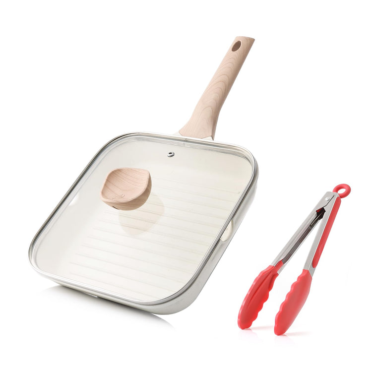Nonstick Grilling Pan with Lid for Stove Tops