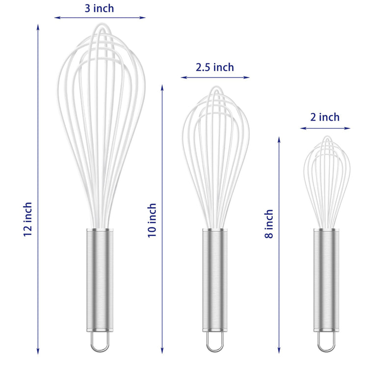 White Silicone Whisk Set of 3 (3 Count)