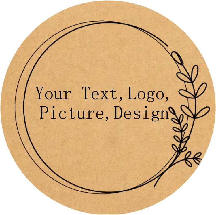 Custom Stickers Kraft Paper Labels Personalized Withe Text, Business Logo Customized Food Jars Labels Bakery Label Sticker Package Favor Canning Circle 100pcs (Style 3)