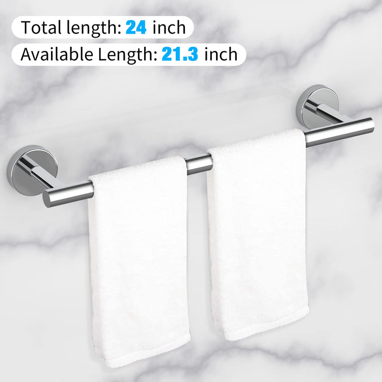 2 Pieces Polished Chrome Bathroom Towel Bar