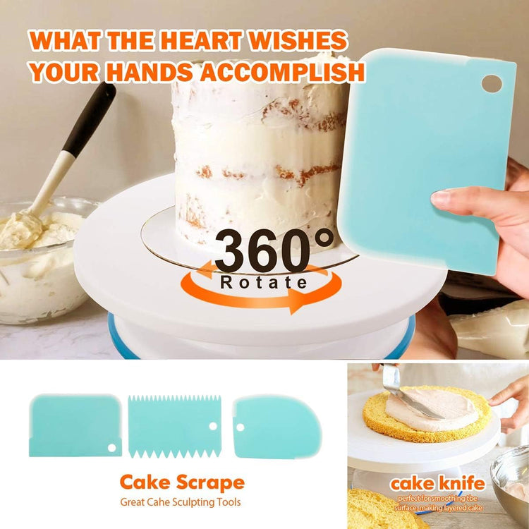 207 Pcs Cake Decorating supplies Kit for Beginners Cake Turntable
