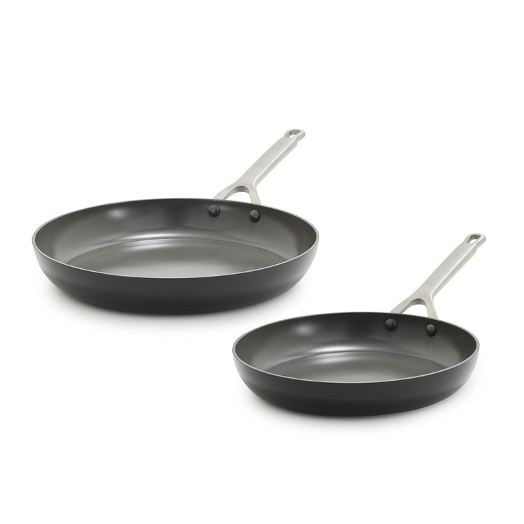 x Bobby Flay 10” & 12” Hard Anodized Ceramic Nonstick Frying Pan Set