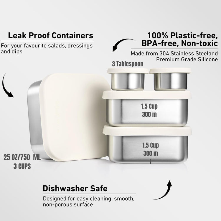 Flexibento Leak proof Stainless Steel Lunch Box Containers
