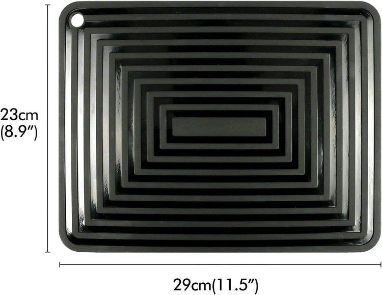 LogHog Large Silicone Trivet Mats for Hot Dishes/Pans, Heat Resistant Pot Holder, 9"x12" Non Slip Flexible Durable Pot Coaster Kitchen Table Mats Set of 2 (Black)