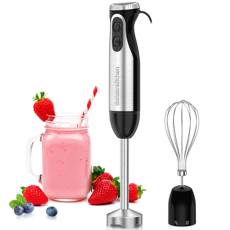 2-in-1 Immersion Handheld Blender with 20 Speeds & Turbo Mode