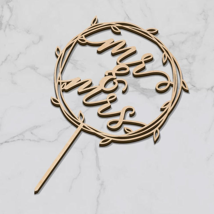 Mr & Mrs Cake Topper Wedding Cake Topper in Wood