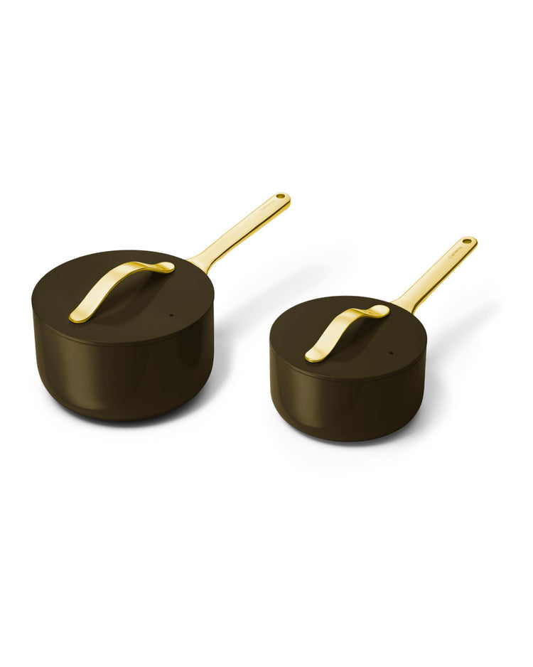 Non Stick Ceramic Sauce Pans with Lids (2 Count)
