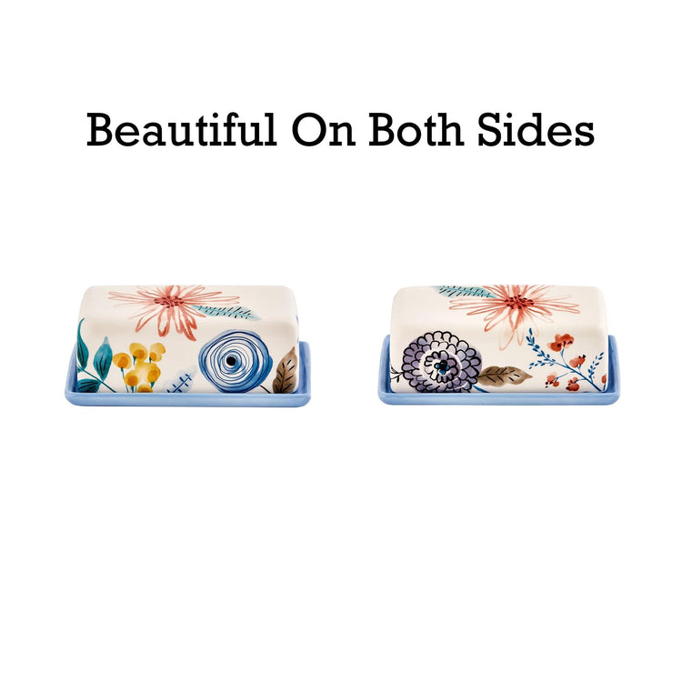 Blossom Symphony Ceramic Butter Dish with Lid