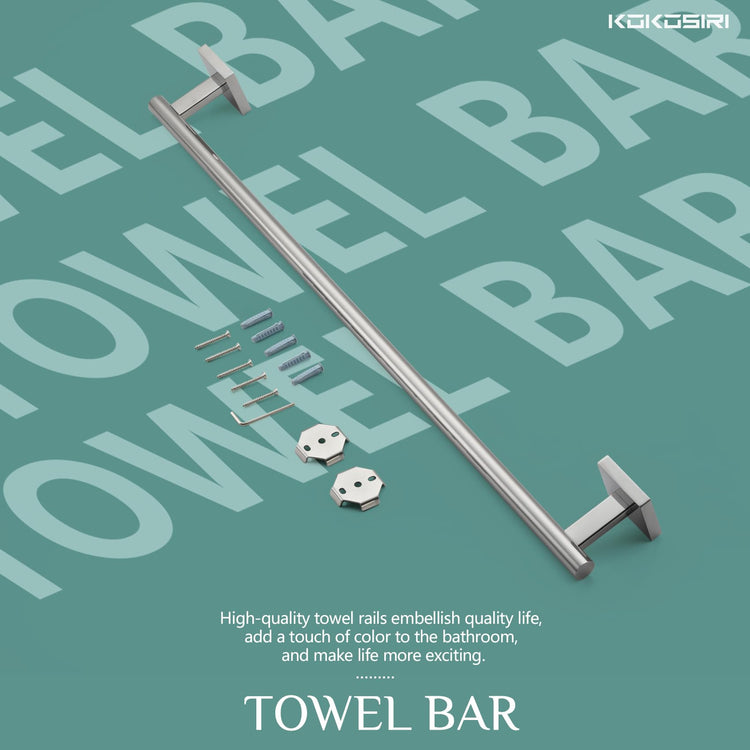 Bath Towel Bar Bathroom Towel Holder for Toilet Kitchen 24 Inch Necklace Holder Chrome Stainless Steel B4005CH
