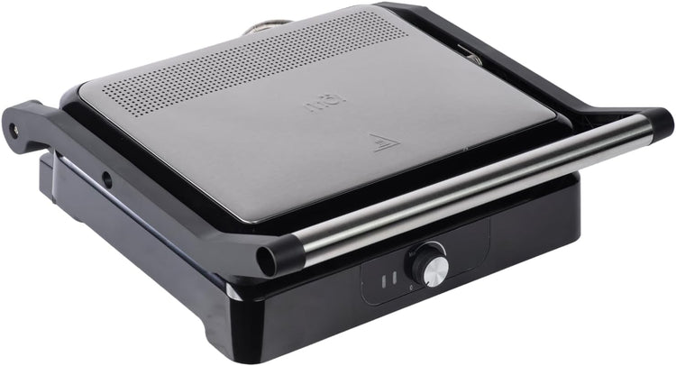 MOI Panini Press Grill & Sandwich Maker - 180Β° Dual-Plate Stainless Steel Grill Press for Paninis, Grilled Cheese, Burgers, Quesadillas, Breakfast, and More - 11 x 9 Inch Panini Maker with Drip Tray