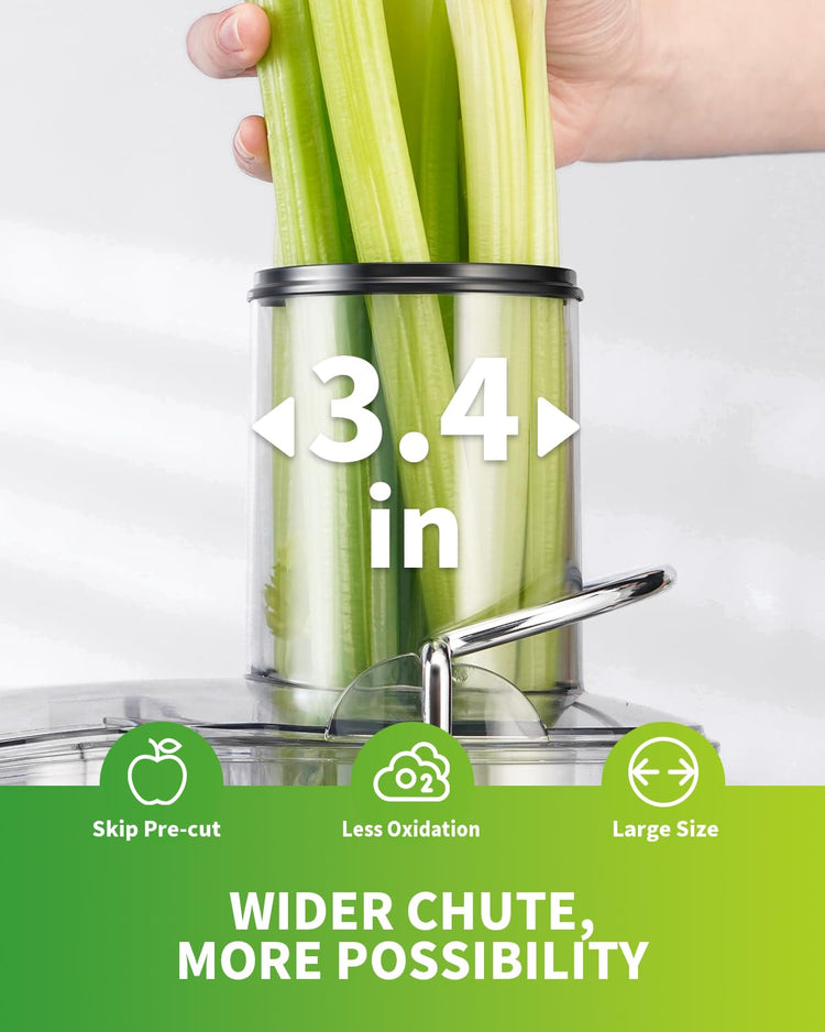 1300W Powerful Juicer Machines with Larger 3.4" Feed Chute 56oz Jug
