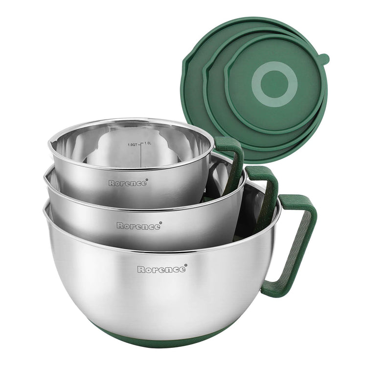 Stainless Steel Mixing Bowls Set with Lids (3 Count)