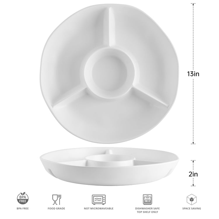 White Chip and Dip Serving Set (2 Count)