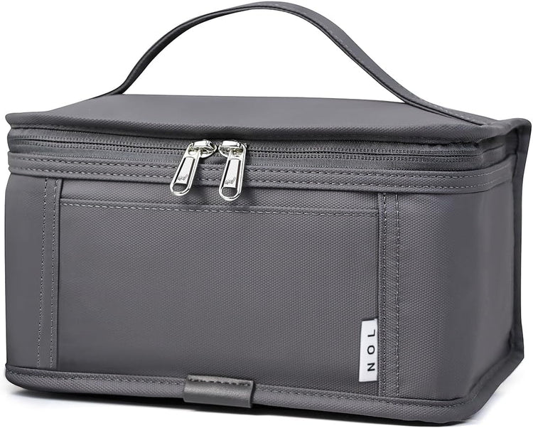 NOL Natural Organic Lifestyle Small Lunch Bag Mini Lunch Box Insulated Lunch Bag for Men/Women Leakproof Cooler Tote Bag Lightweight Nylon Waterproof Lunch Box For Work, Dark gray