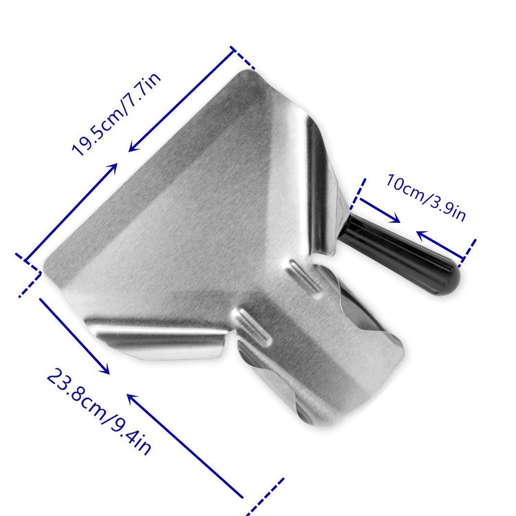Stainless Steel Popcorn Scoop,Easy Fill Tool for Bags & Boxes, Great Utility Serving Scooper for Snacks, Desserts, Ice,French Fry Scoop
