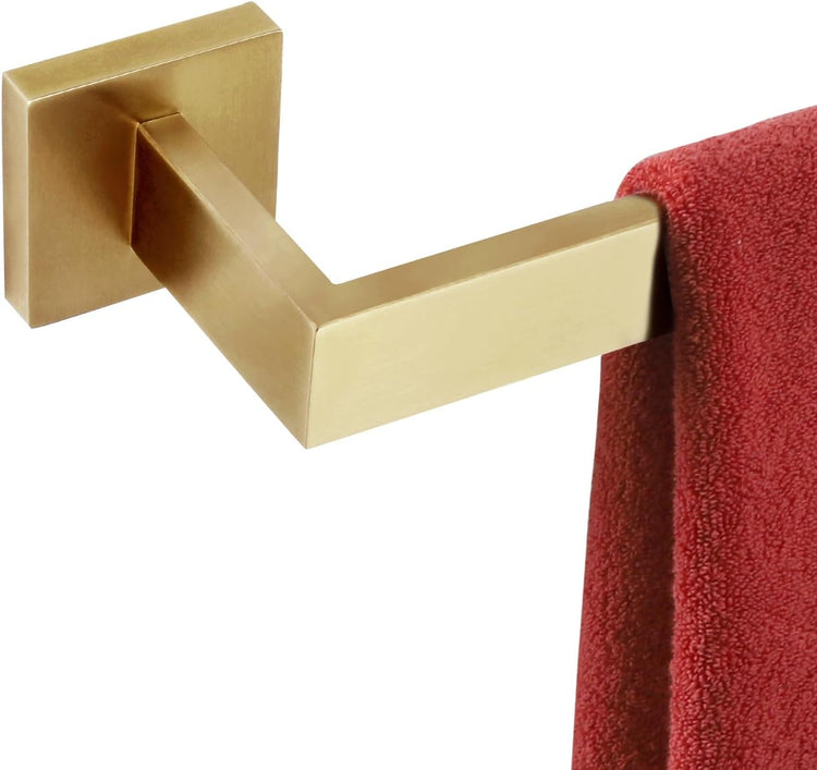 KOKOSIRI 32 Inch Gold Bath Towel Bar Bathroom Towel Rack Towel Holder Shower Hand Towel Hanger,Total Length 33.3 Inch, Brushed Gold, B4003BG-L32