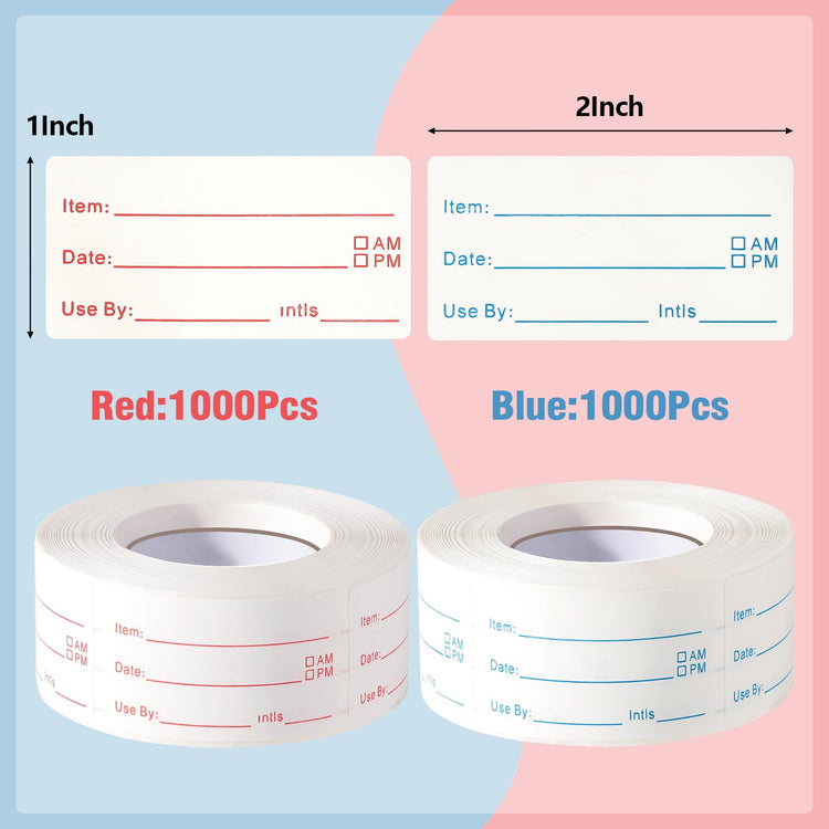 4 Rolls 1000 Pieces Removable Food Labels (2000 Count)