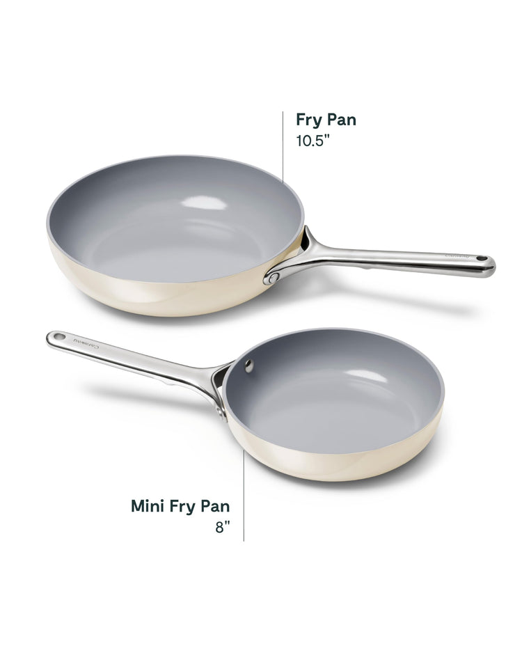 Ceramic Fry Pan Duo with Glass Lids (2 Count)