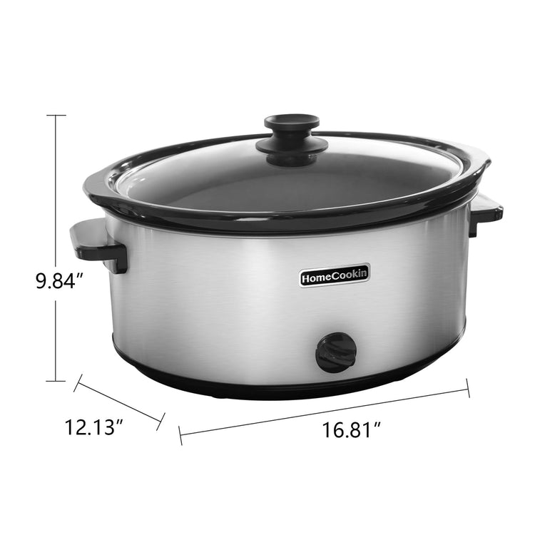 8 Quart Slow Cooker Oval Manual Pot Food Warmer with 3 Cooking Settings