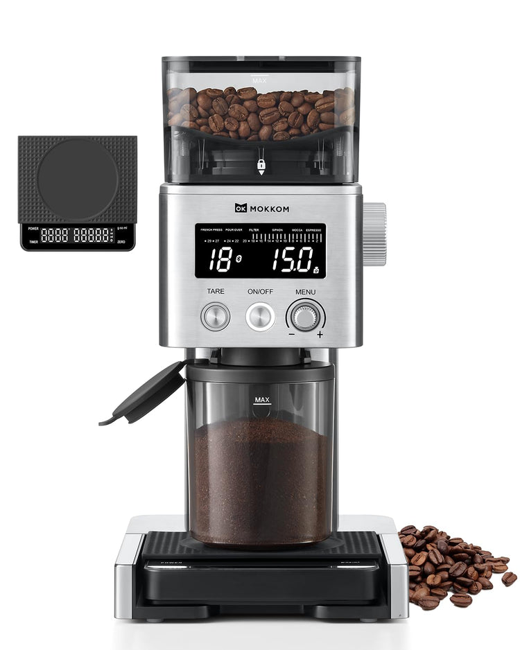 Electric Conical Burr Coffee Grinder with Removable Coffee Scale